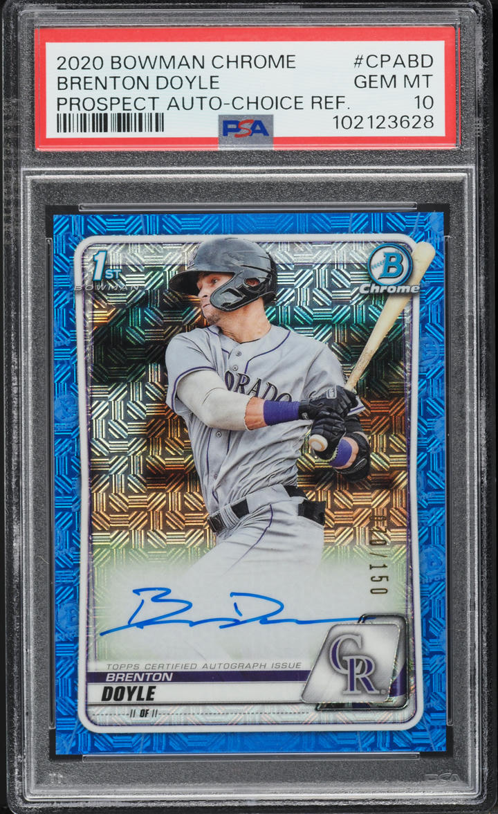 2020 Bowman Chrome Choice Refractor Brenton Doyle AUTO /150 #CPABD PSA 10 GEM