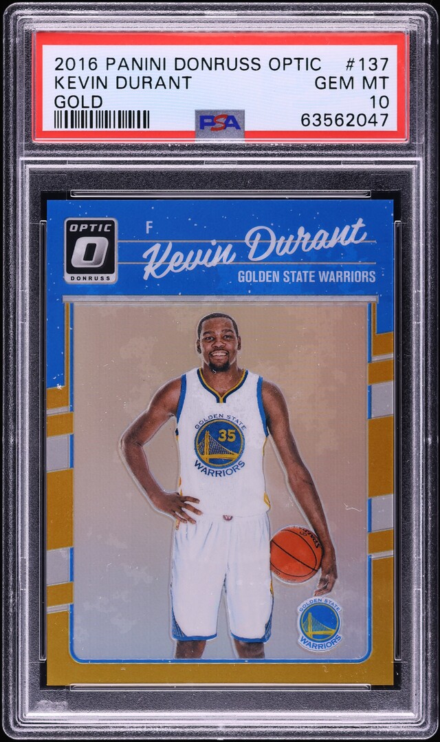 2016 Donruss Optic Gold Kevin Durant /10 #137 PSA 10 GEM MINT