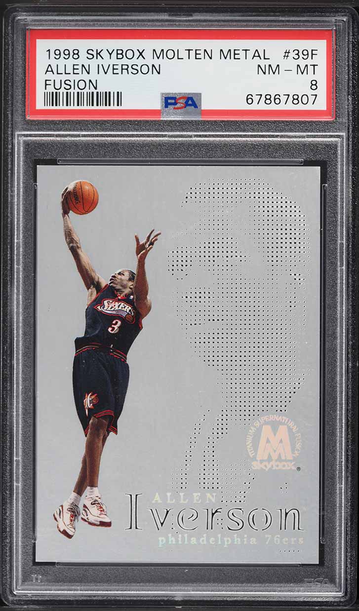 1998 Skybox Molten Metal Fusion Allen Iverson /250 #39F PSA 8 NM-MT