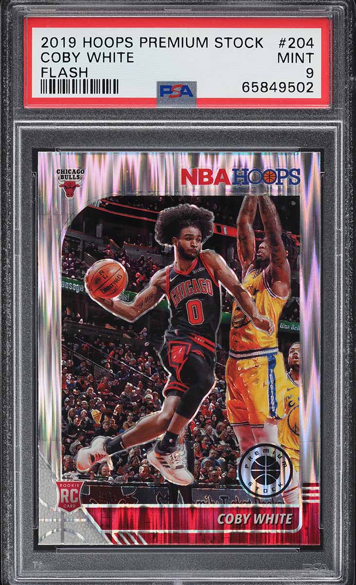 2019 Hoops Premium Stock Flash Coby White ROOKIE #204 PSA 9 MINT