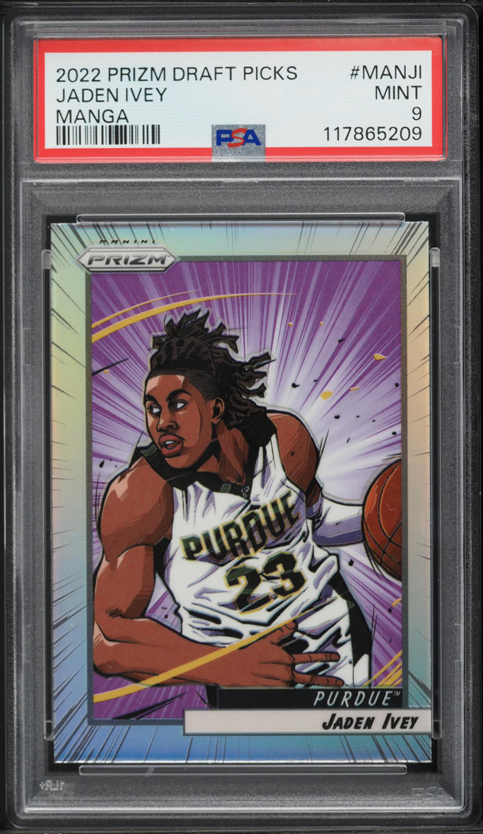 2022 Panini Prizm Draft Picks Manga Jaden Ivey ROOKIE #MANJI PSA 9 MINT