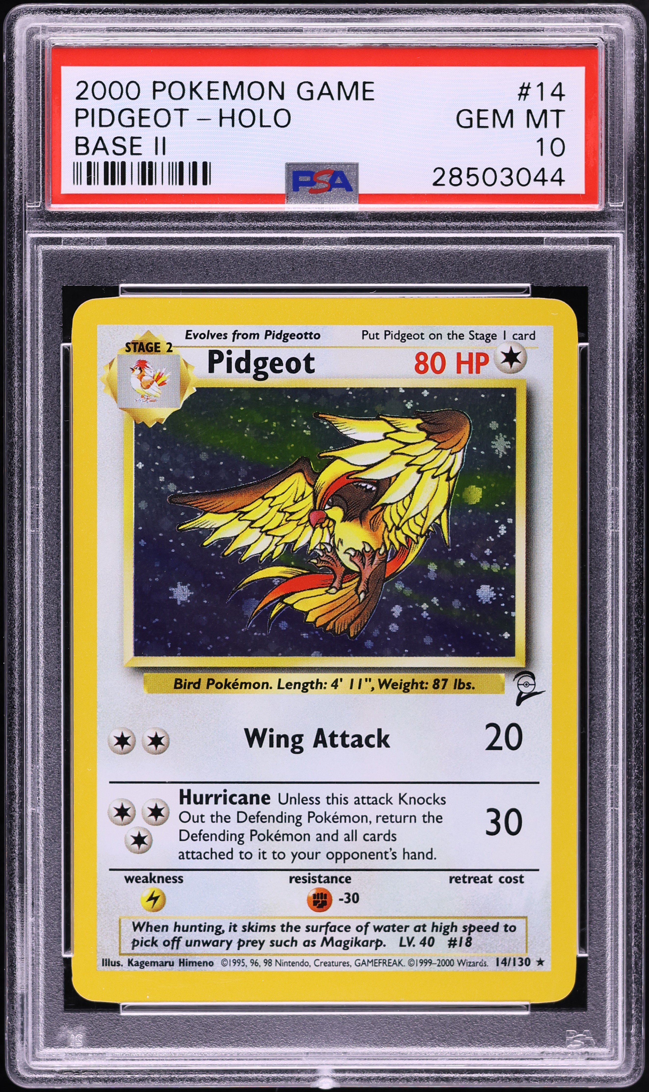 2000 Pokemon Base Set 2 Holo Pidgeot #14 PSA 10 GEM MINT