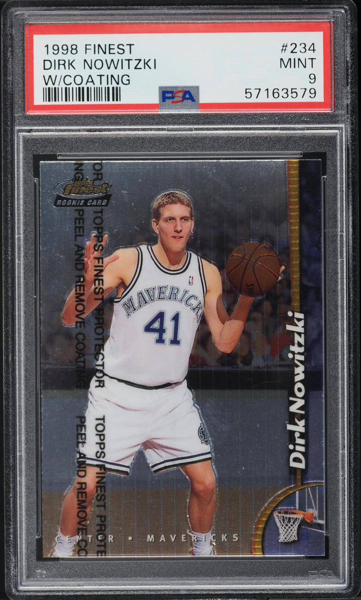 1998 Finest Basketball w/ Coating Dirk Nowitzki ROOKIE #234 PSA 9 MINT