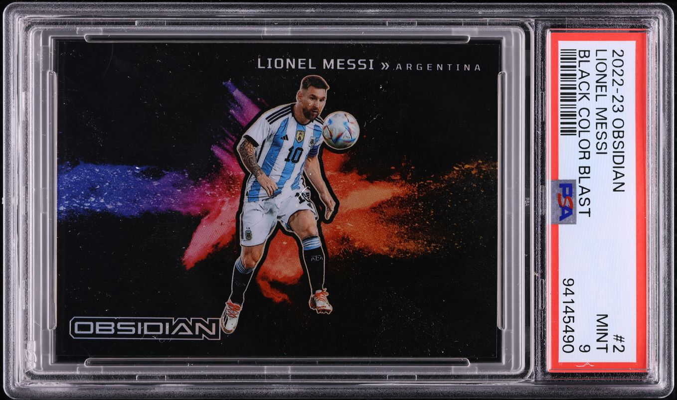 2022 Panini Obsidian Black Colorblast Lionel Messi #2 PSA 9 MINT