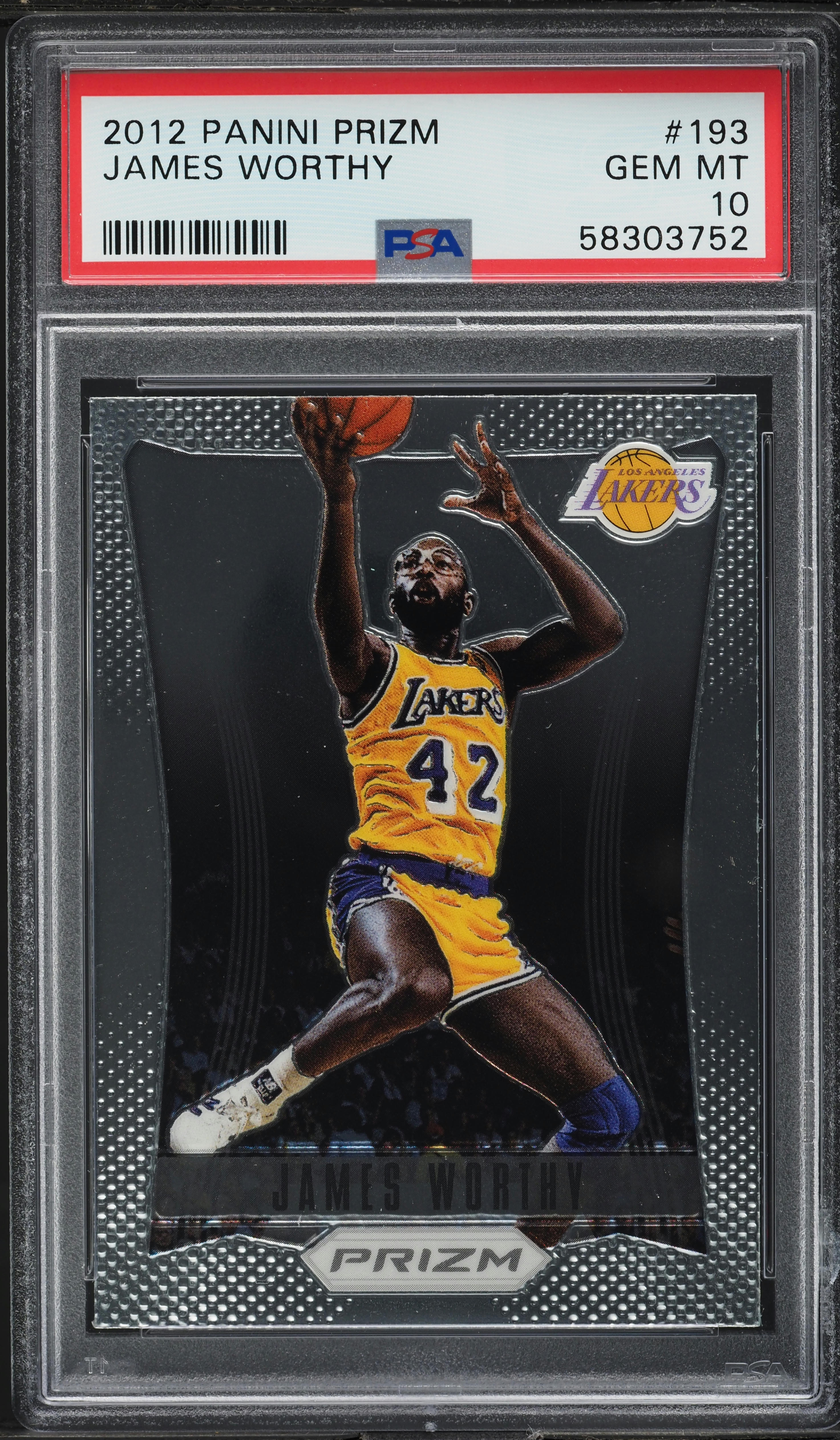 2012 Panini Prizm James Worthy #193 PSA 10 GEM MINT