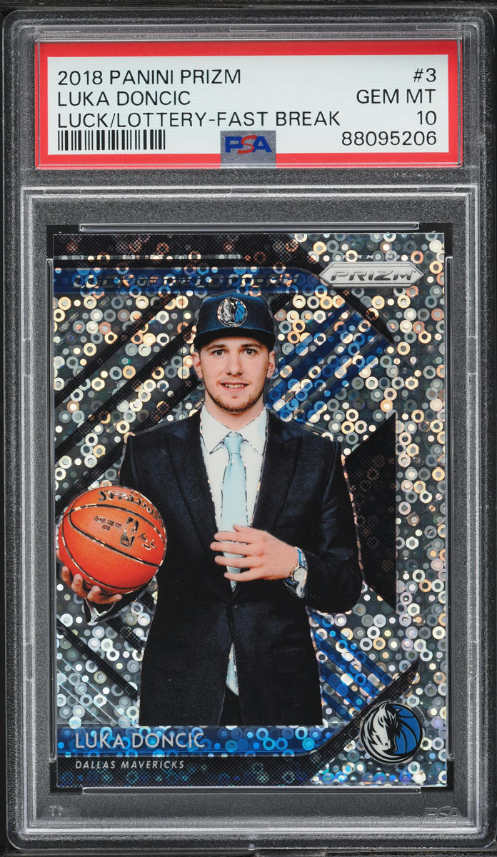 2018 Panini Prizm Luck Of the Lottery Fast Break Luka Doncic RC #3 PSA 10 GEM