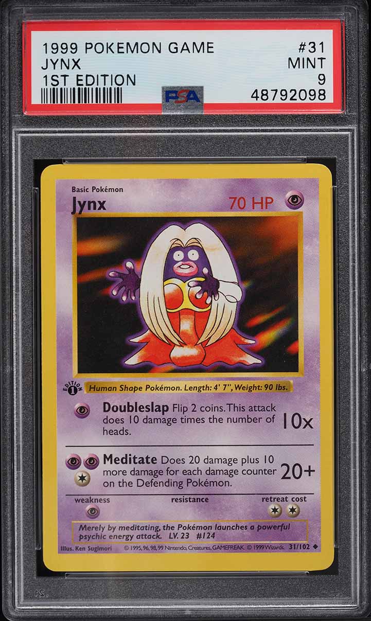 1999 Pokemon Base Set Shadowless 1st Edition Jynx #31 PSA 9 MINT