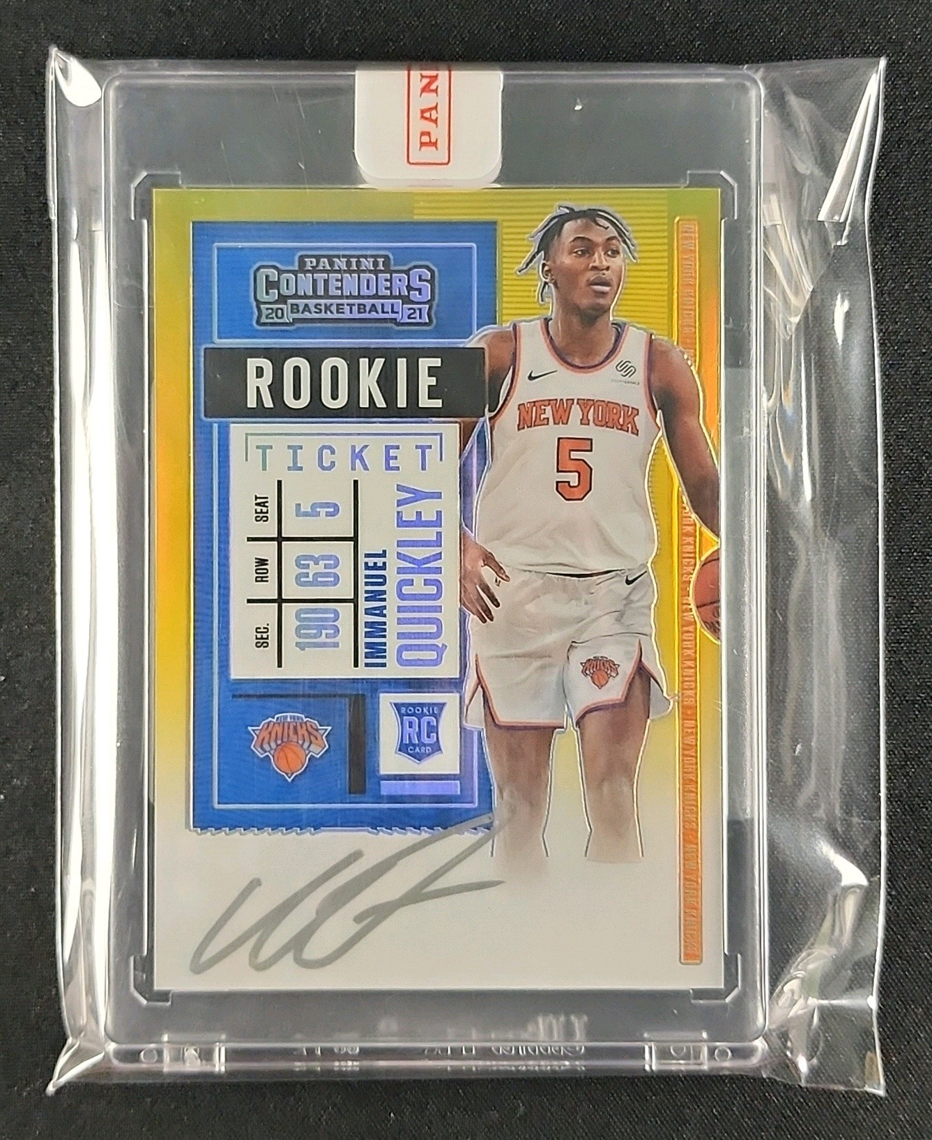 2020 Panini Contenders Premium Gold Immanuel Quickley RC AUTO /10 #114 MBA AUTH