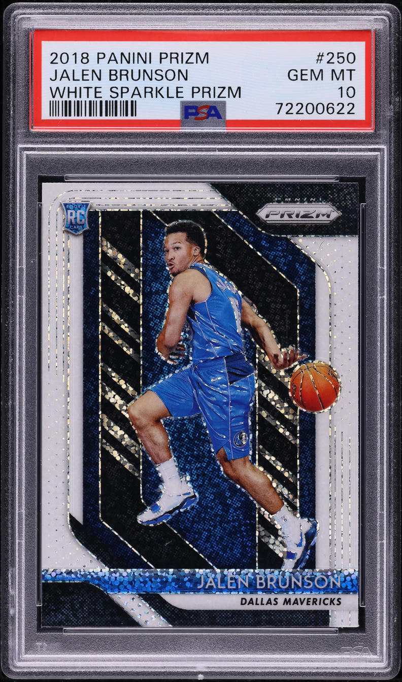 2018 Panini Prizm White Sparkle Jalen Brunson ROOKIE #250 PSA 10 GEM MINT