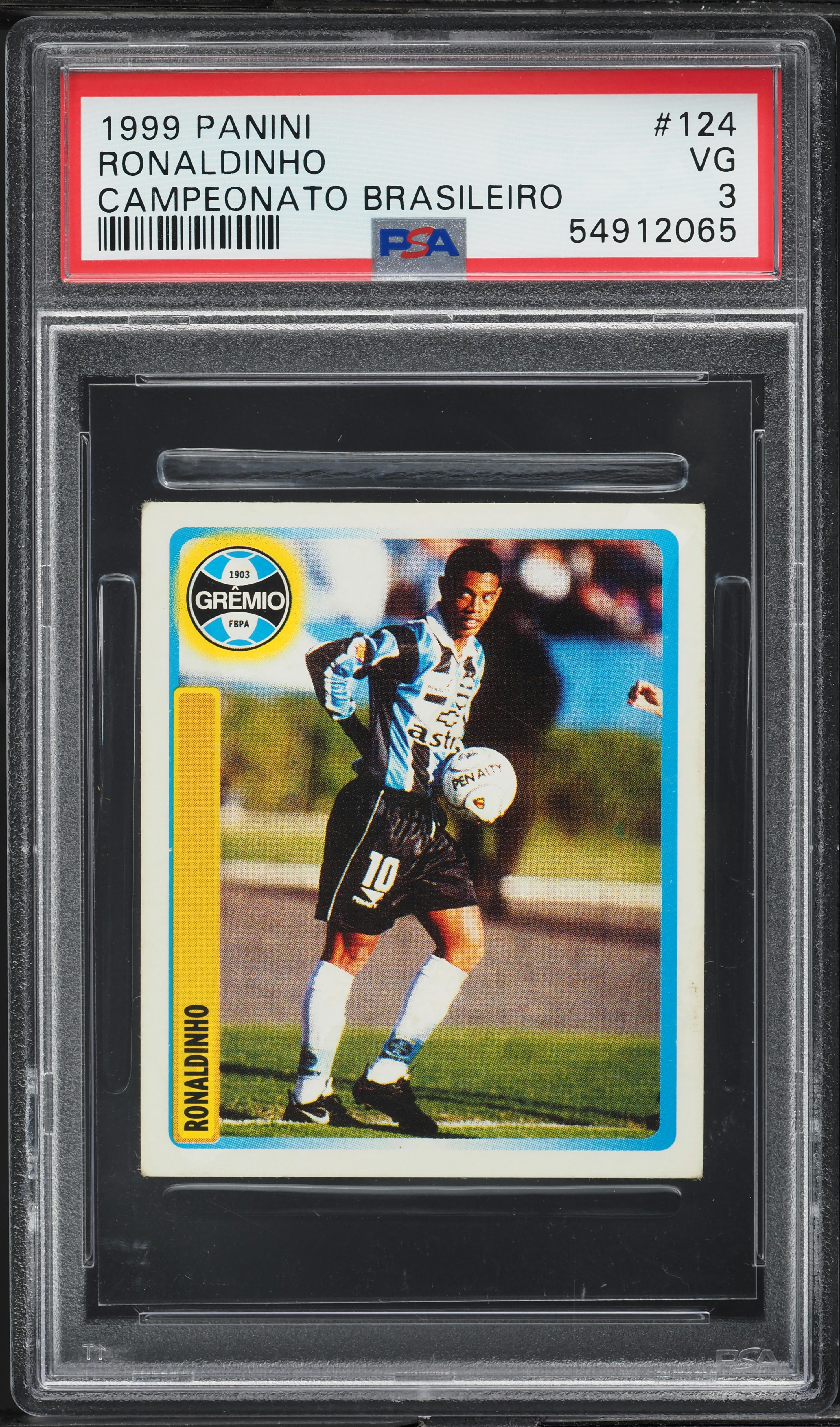 1999 Panini Campeonato Brasileiro Ronaldinho ROOKIE #124 PSA 3 VG