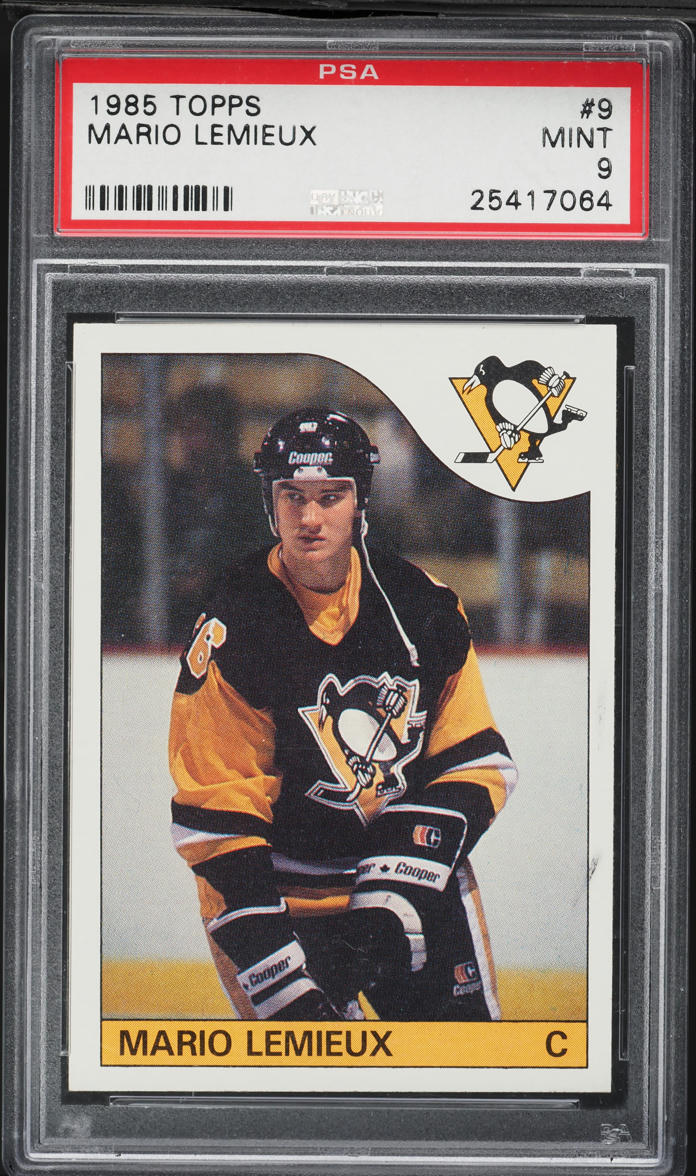 1985 Topps Hockey Mario Lemieux ROOKIE #9 PSA 9 MINT