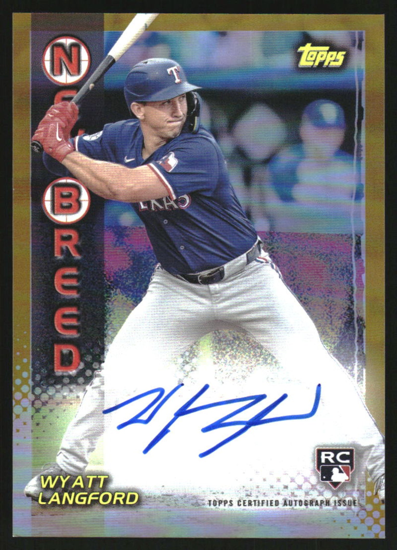2024 Topps Archives 1999 New Breed Gold Foilboard Wyatt Langford RC Auto /50