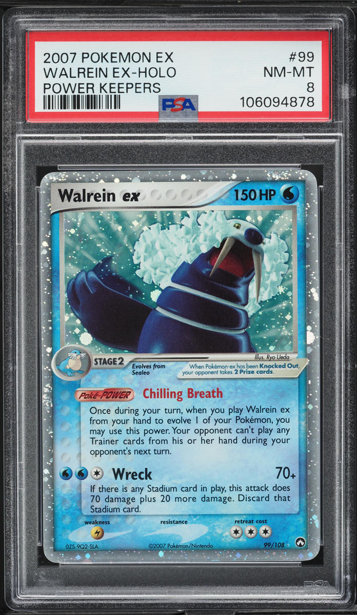 2007 Pokemon EX Power Keepers Holo Walrein Ex #99 PSA 8 NM-MT