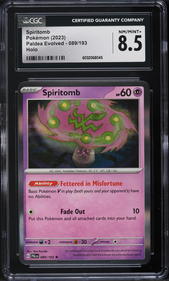 2023 Pokemon Scarlet & Violet Paldea Evolved Holo Spiritomb #89 CGC 8.5 NM-MT+