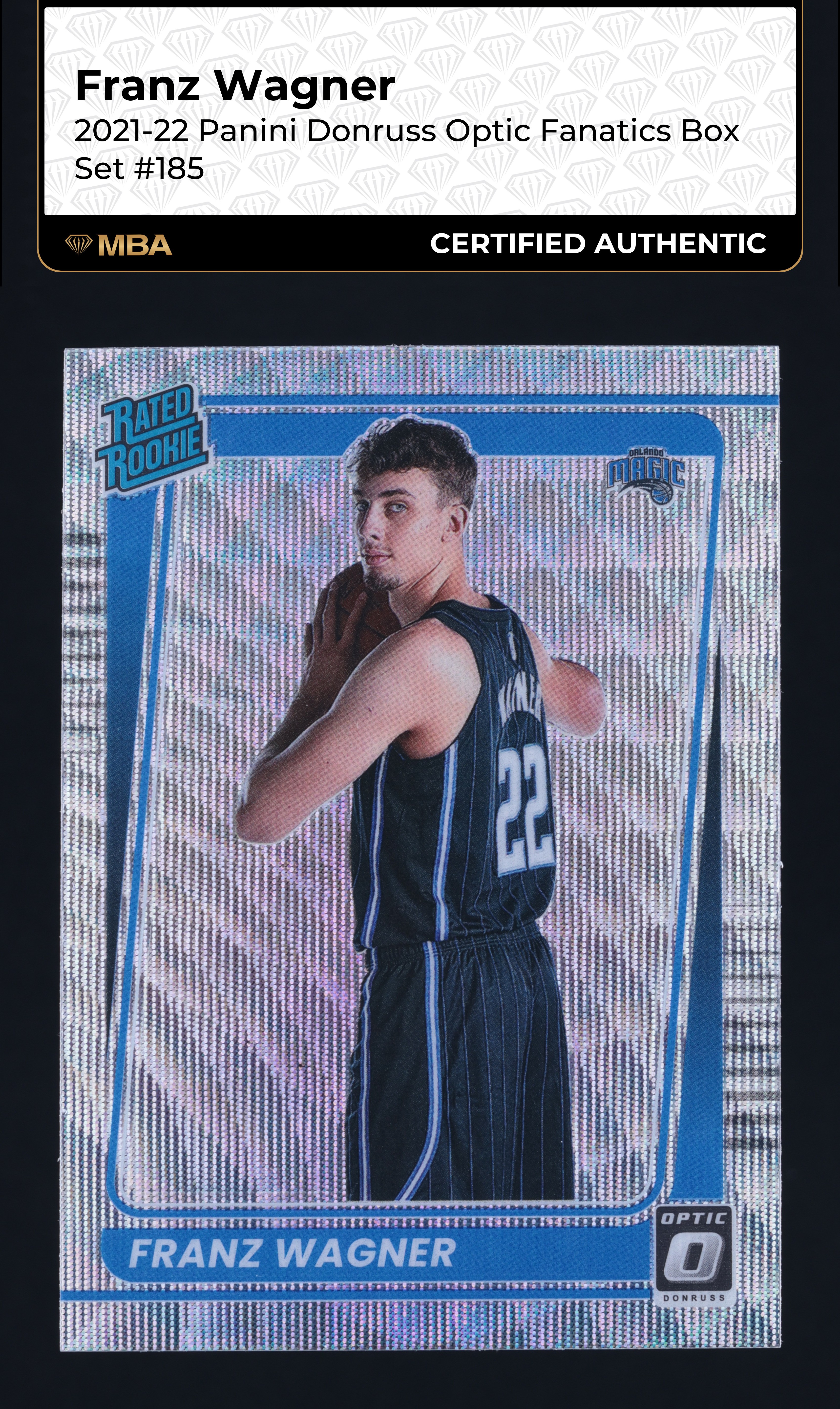 2021 Donruss Optic Fanatics Box Set Franz Wagner ROOKIE #185 MBA AUTH