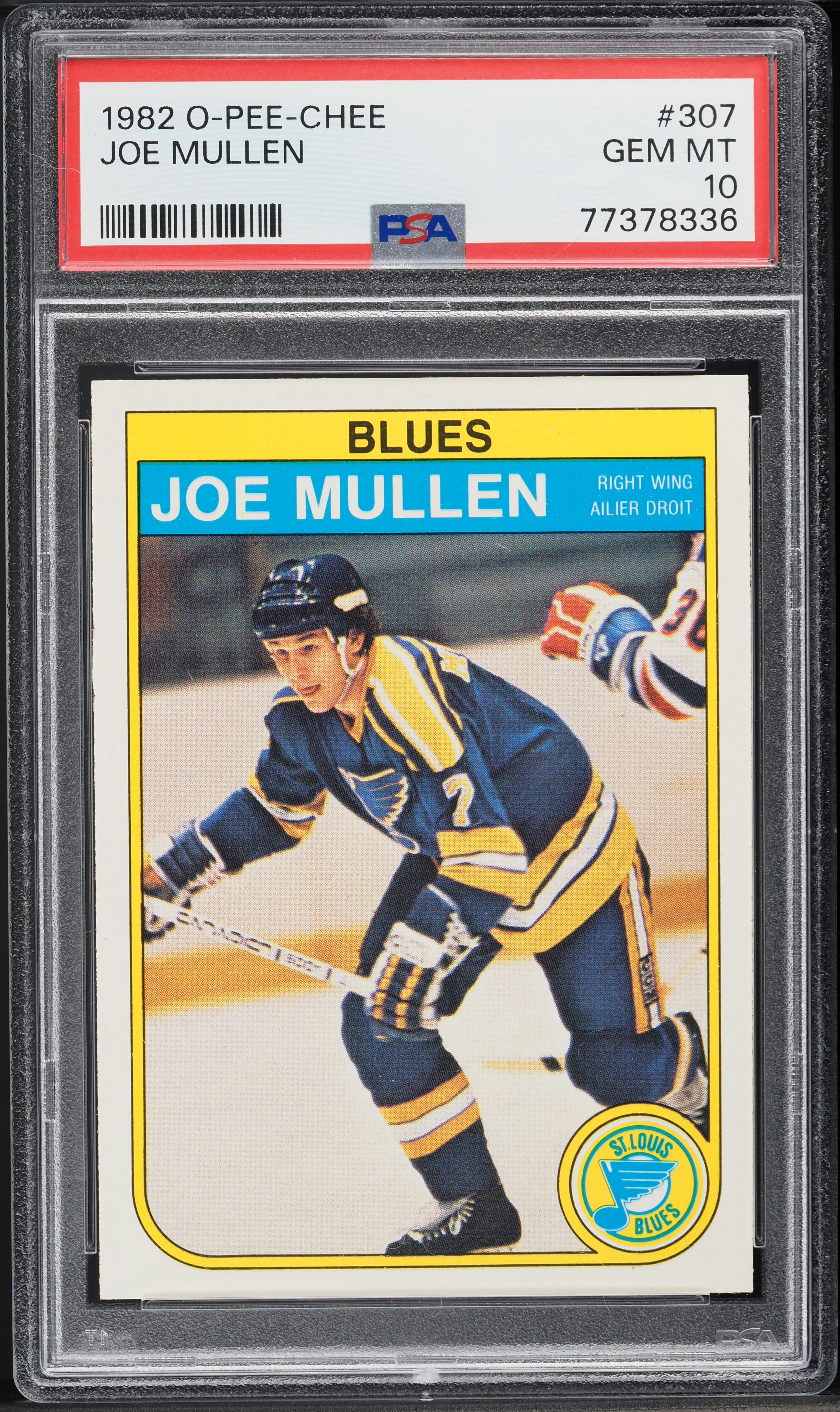 1982 O-Pee-Chee Hockey Joe Mullen ROOKIE #307 PSA 10 GEM MINT