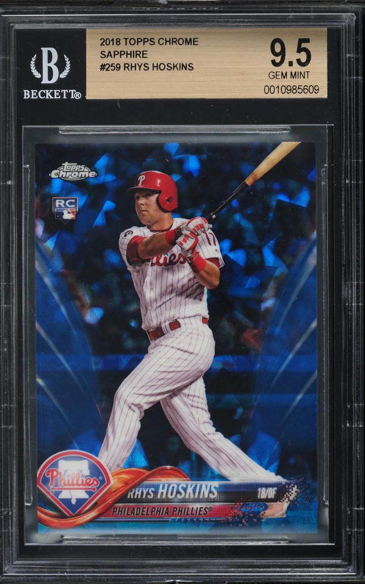 2018 Topps Chrome Sapphire Rhys Hoskins ROOKIE #259 BGS 9.5 GEM MINT