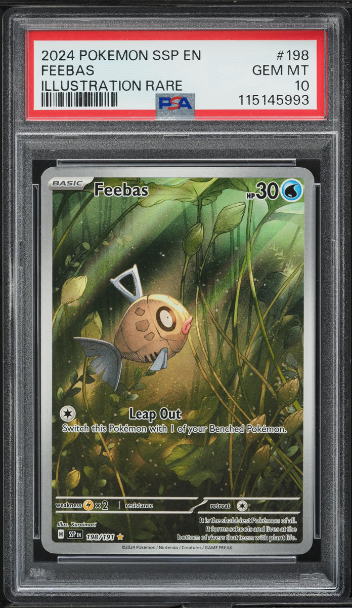2024 Pokemon Scarlet & Violet Surging Sparks AR Feebas #198 PSA 10 GEM MINT