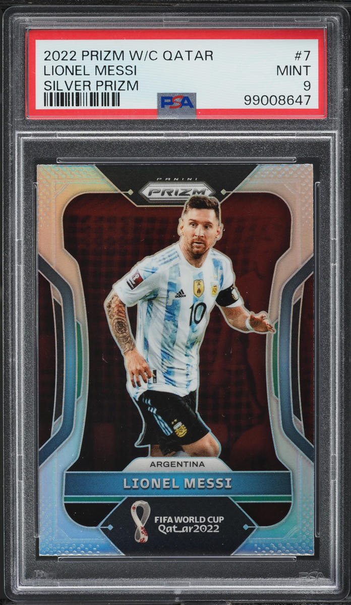 2022 Panini Prizm FIFA World Cup Qatar Silver Lionel Messi #7 PSA 9 MINT