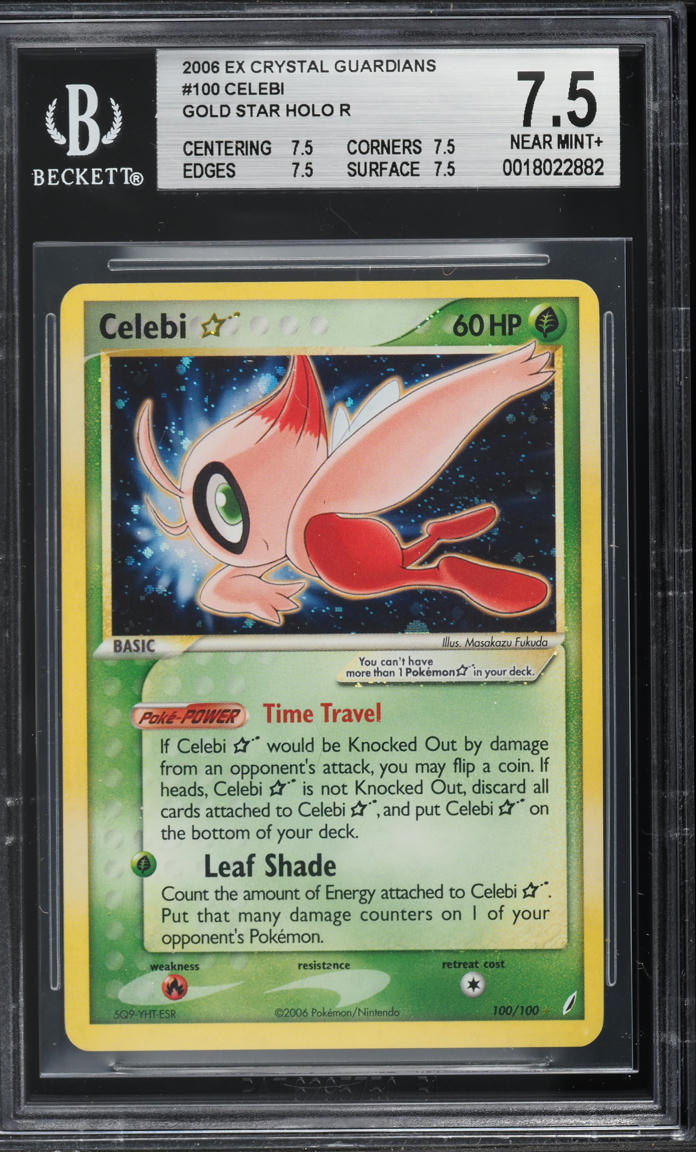2006 Pokemon EX Crystal Guardians Holo Celebi Gold Star #100 BGS 7.5 NRMT+