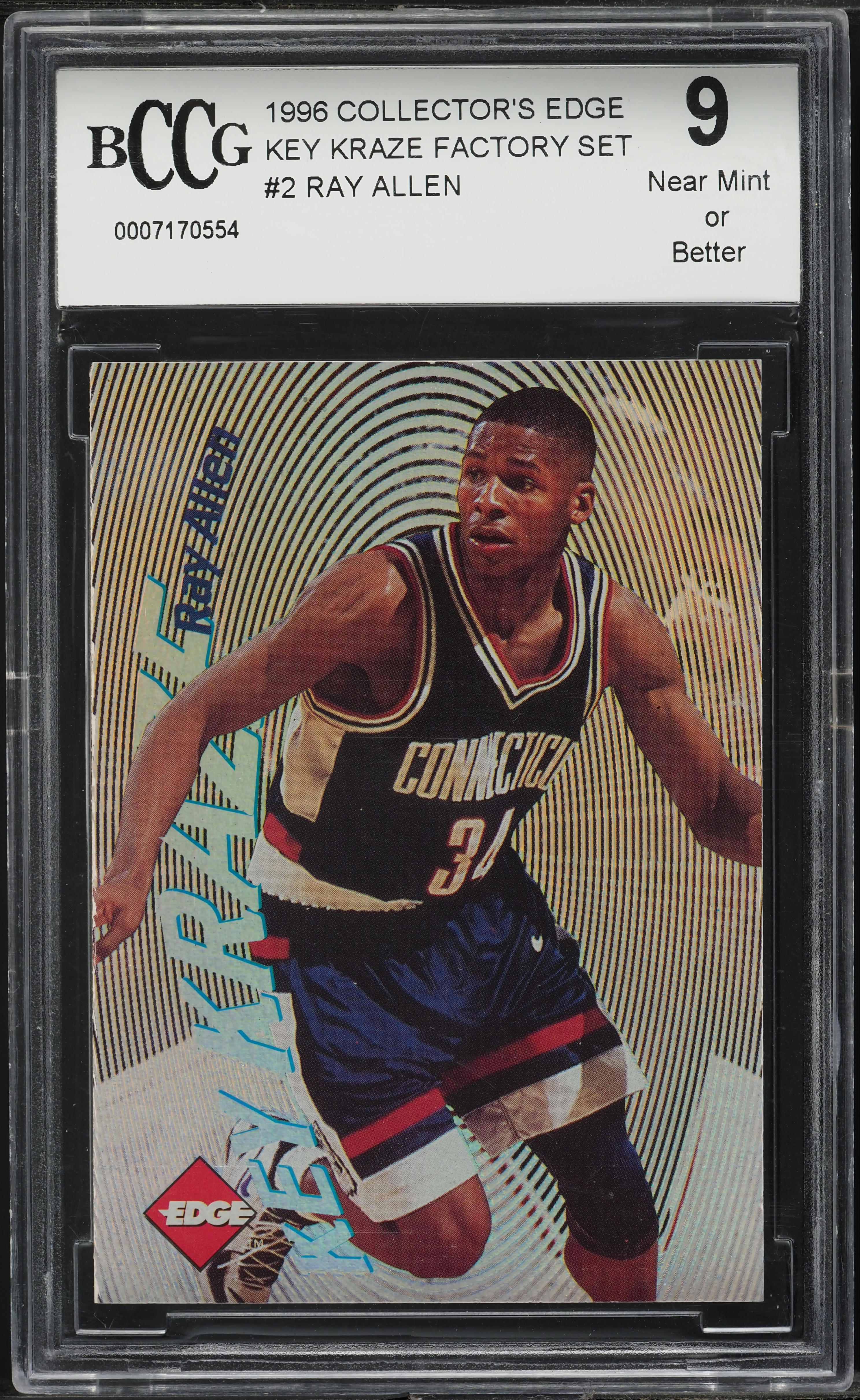 1996 Collector's Edge Key Kraze Factory Set Ray Allen ROOKIE #2 BCCG 9