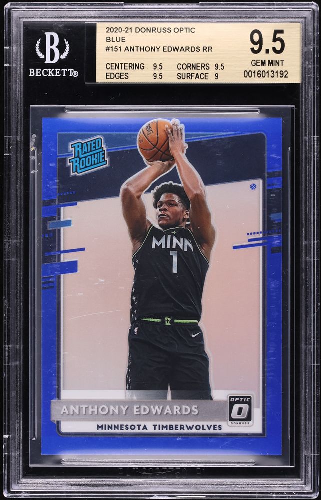 2020 Donruss Optic Blue Anthony Edwards ROOKIE /59 #151 BGS 9.5 GEM MINT