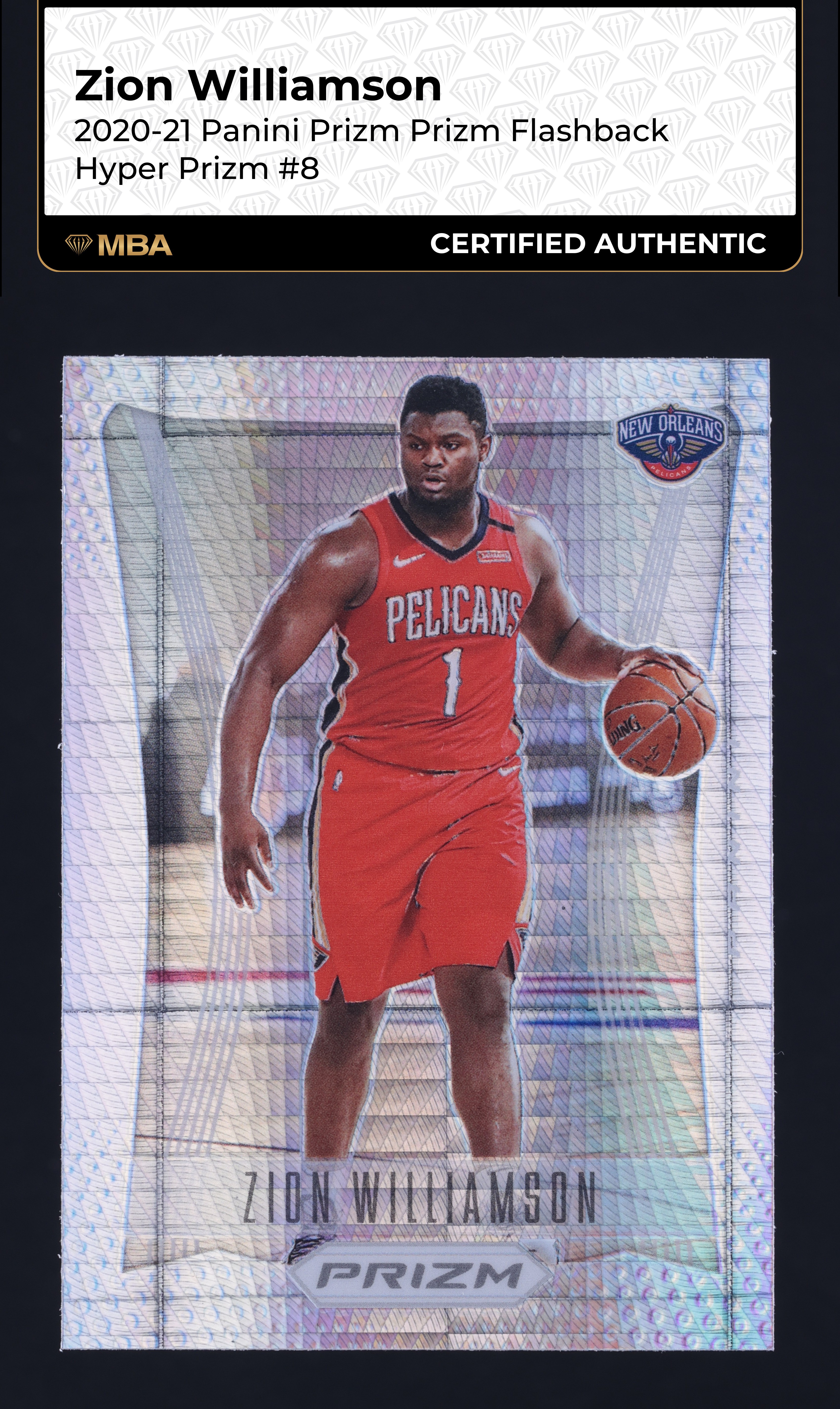 2020 Panini Prizm Flashback Hyper Zion Williamson #8 MBA AUTH