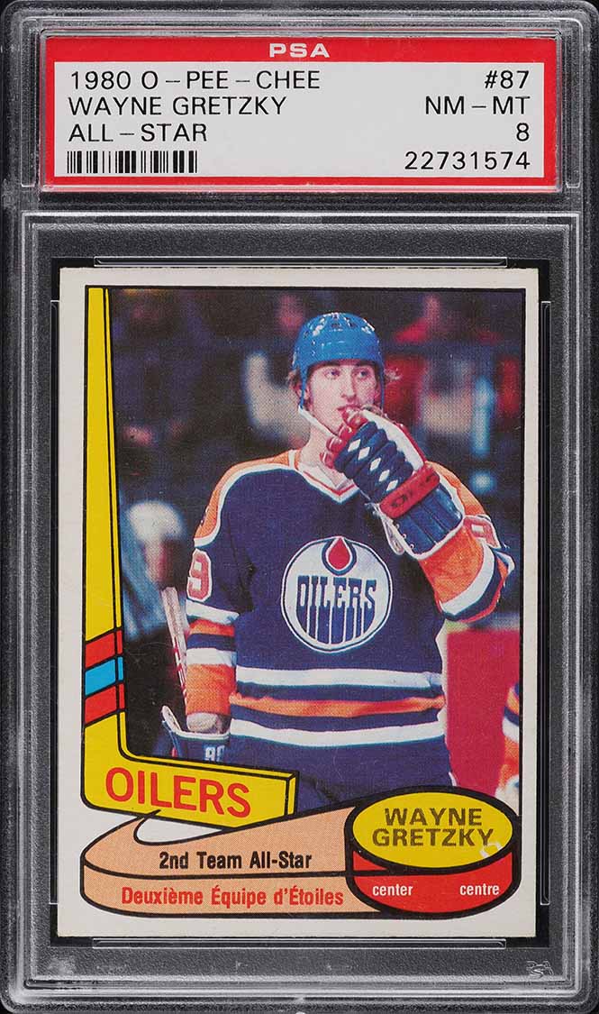 1980 O-Pee-Chee Hockey Wayne Gretzky ALL-STAR #87 PSA 8 NM-MT