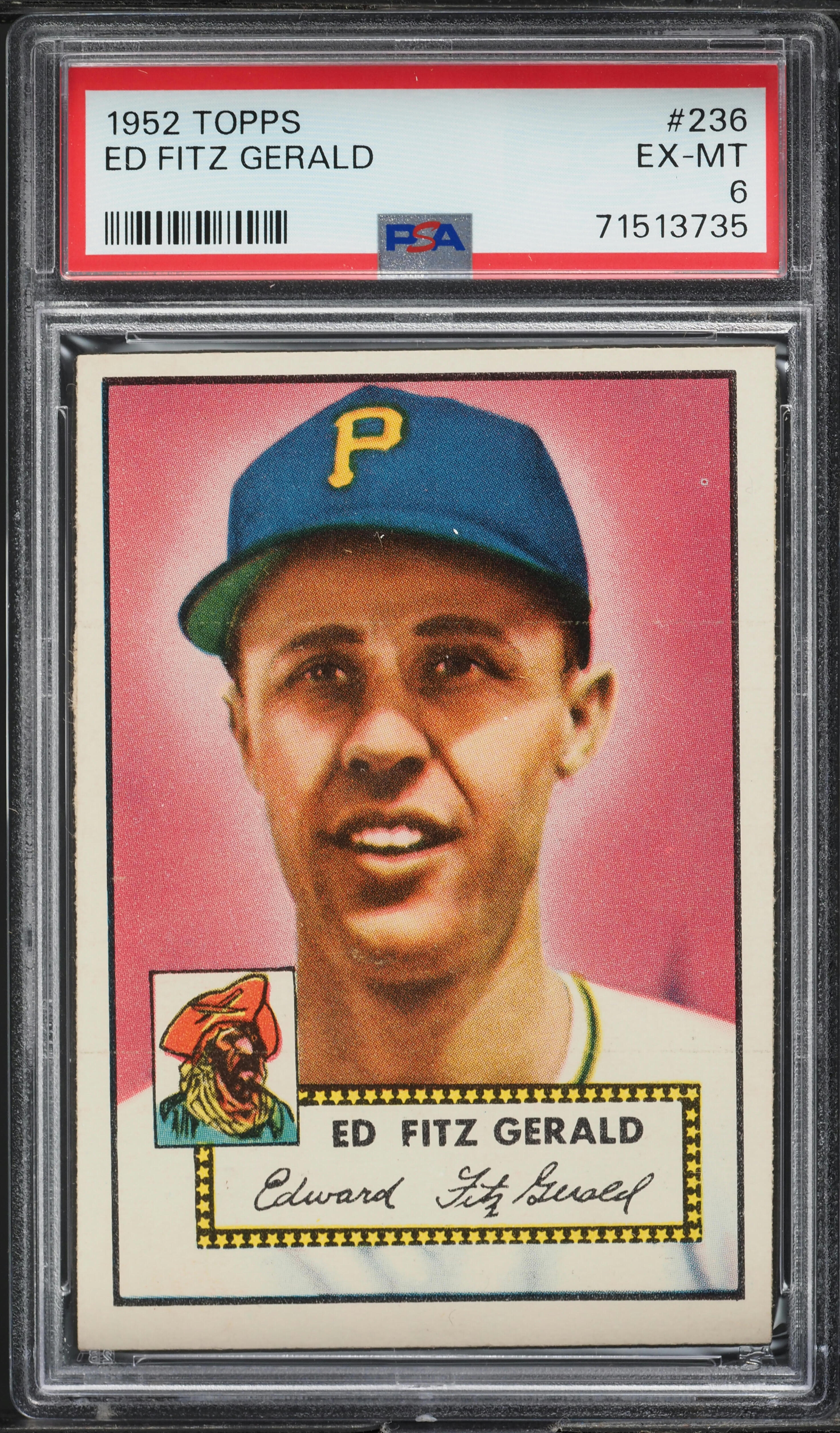 1952 Topps Ed Fitz Gerald #236 PSA 6 EXMT