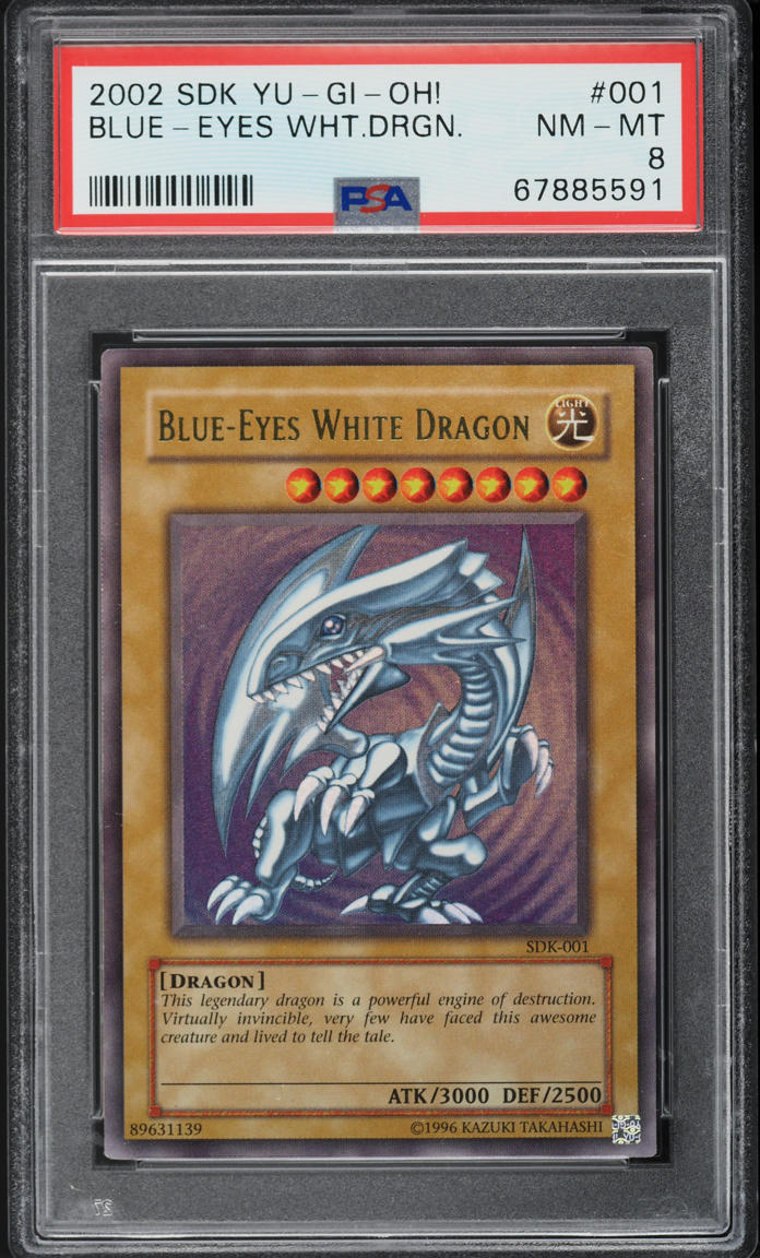 2002 Yu-Gi-Oh! Starter Deck Kaiba Blue-Eyes White Dragon #SDK-001 PSA 8 NM-MT