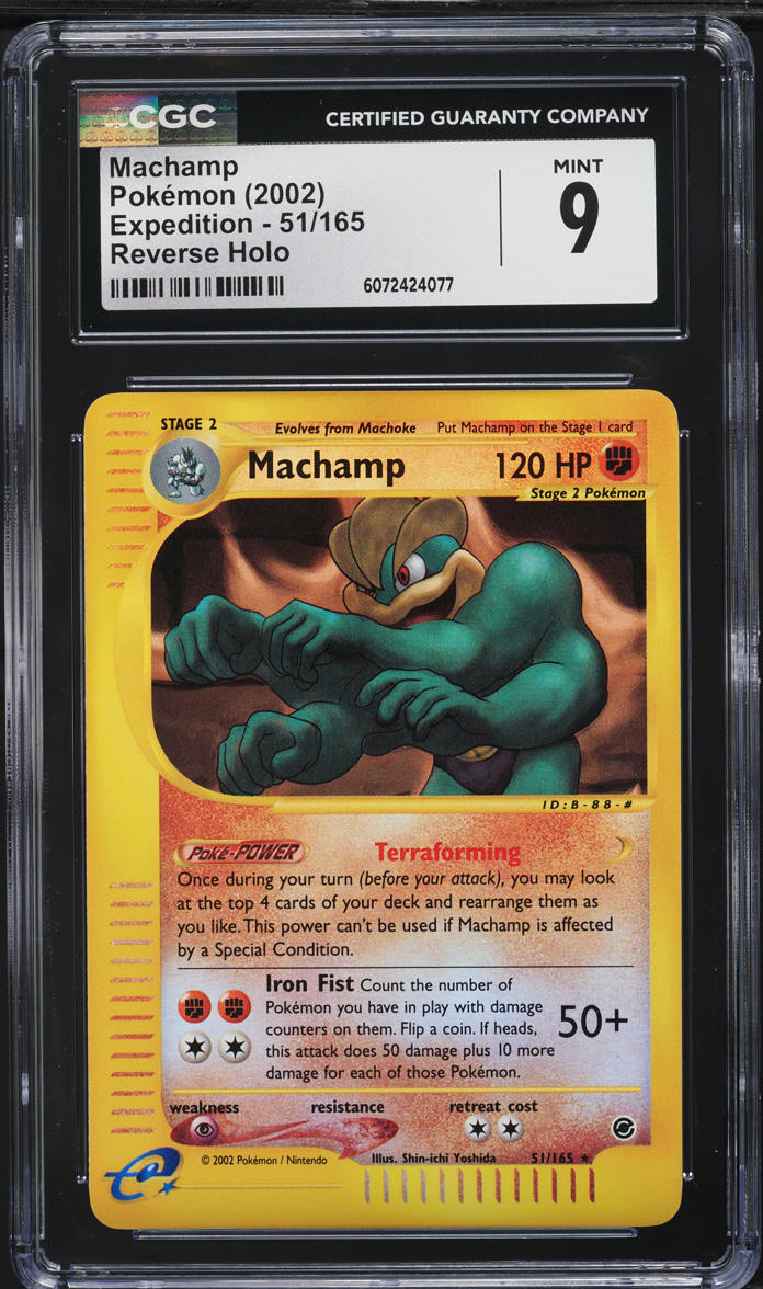 2002 Pokemon Expedition Reverse Holo Machamp #51 CGC 9 MINT