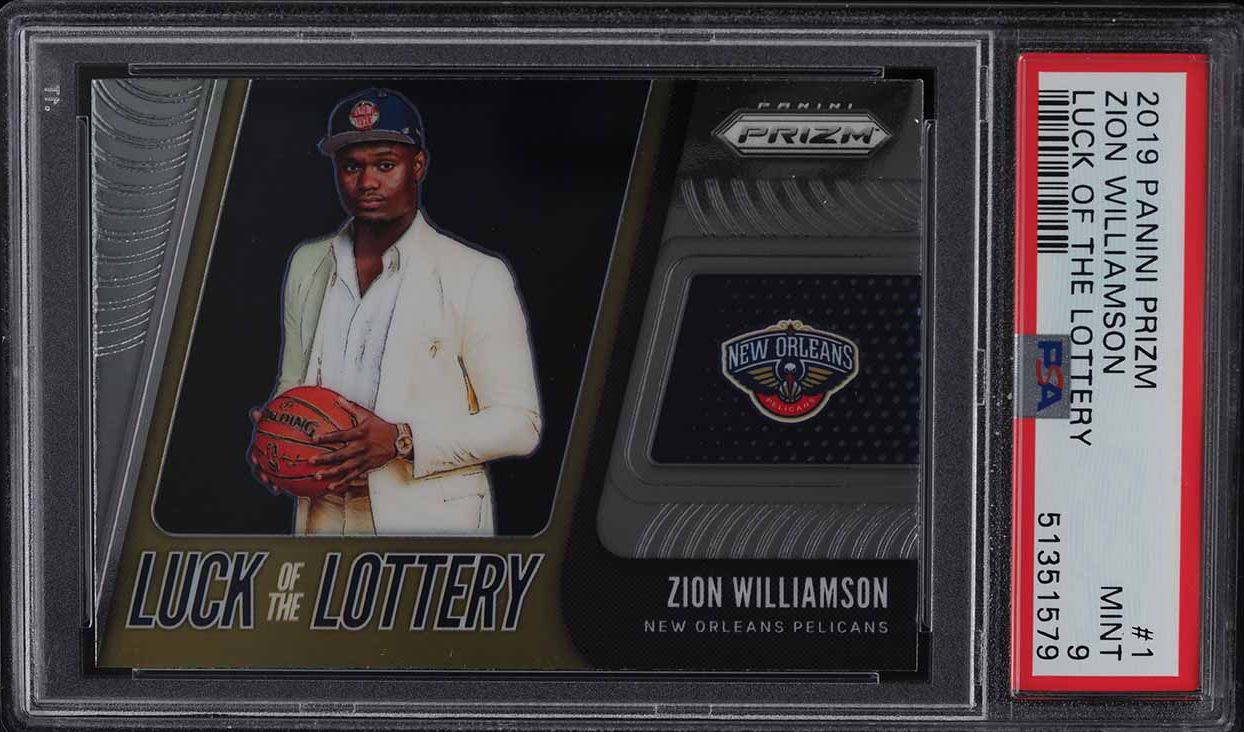 2019 Panini Prizm Luck of the Lottery Zion Williamson ROOKIE #1 PSA 9 MINT