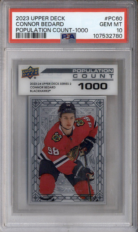 2023 Upper Deck Population Count 1000 Connor Bedard RC PSA 10