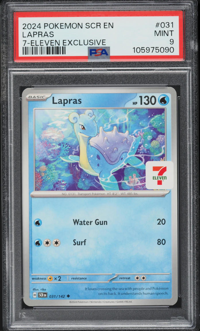 2024 Pokemon SV Stellar Crown 7-Eleven Exclusive Lapras #31 PSA 9 MINT