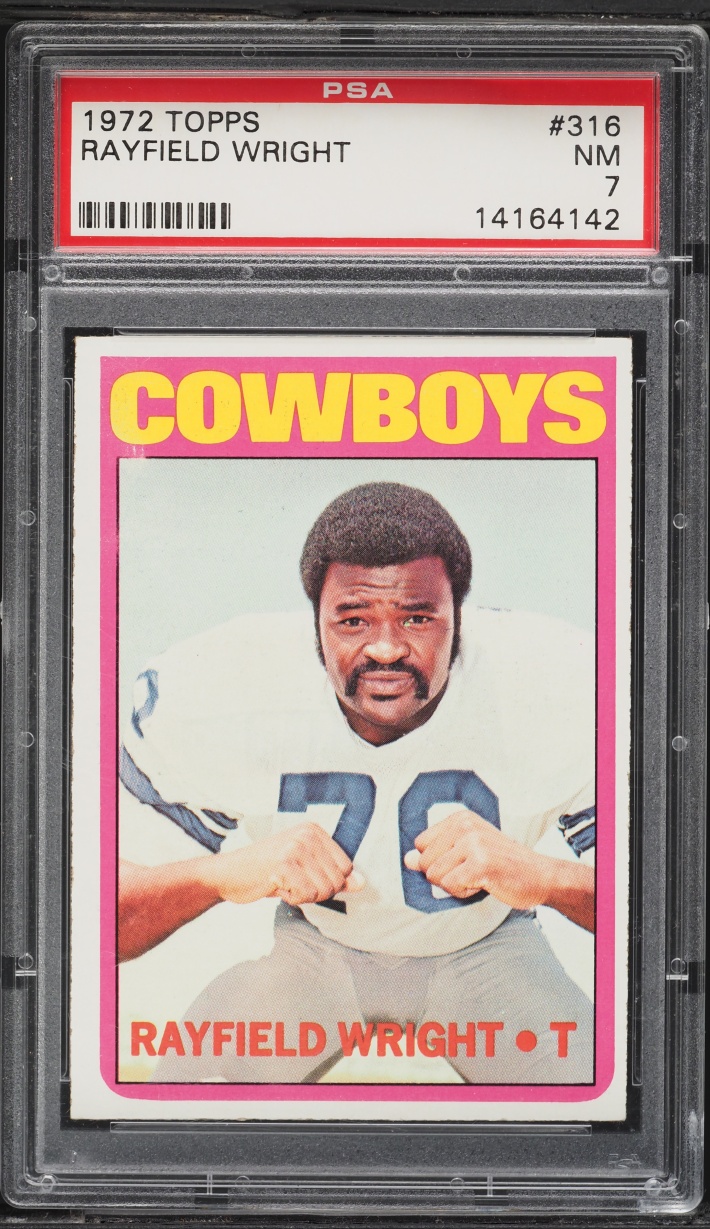 1972 Topps Football Rayfield Wright ROOKIE #316 PSA 7 NRMT