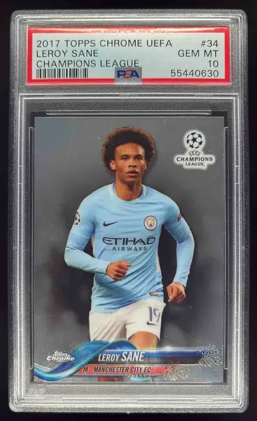 2017 Topps Chrome UEFA Champions League #34 Leroy Sane PSA 10