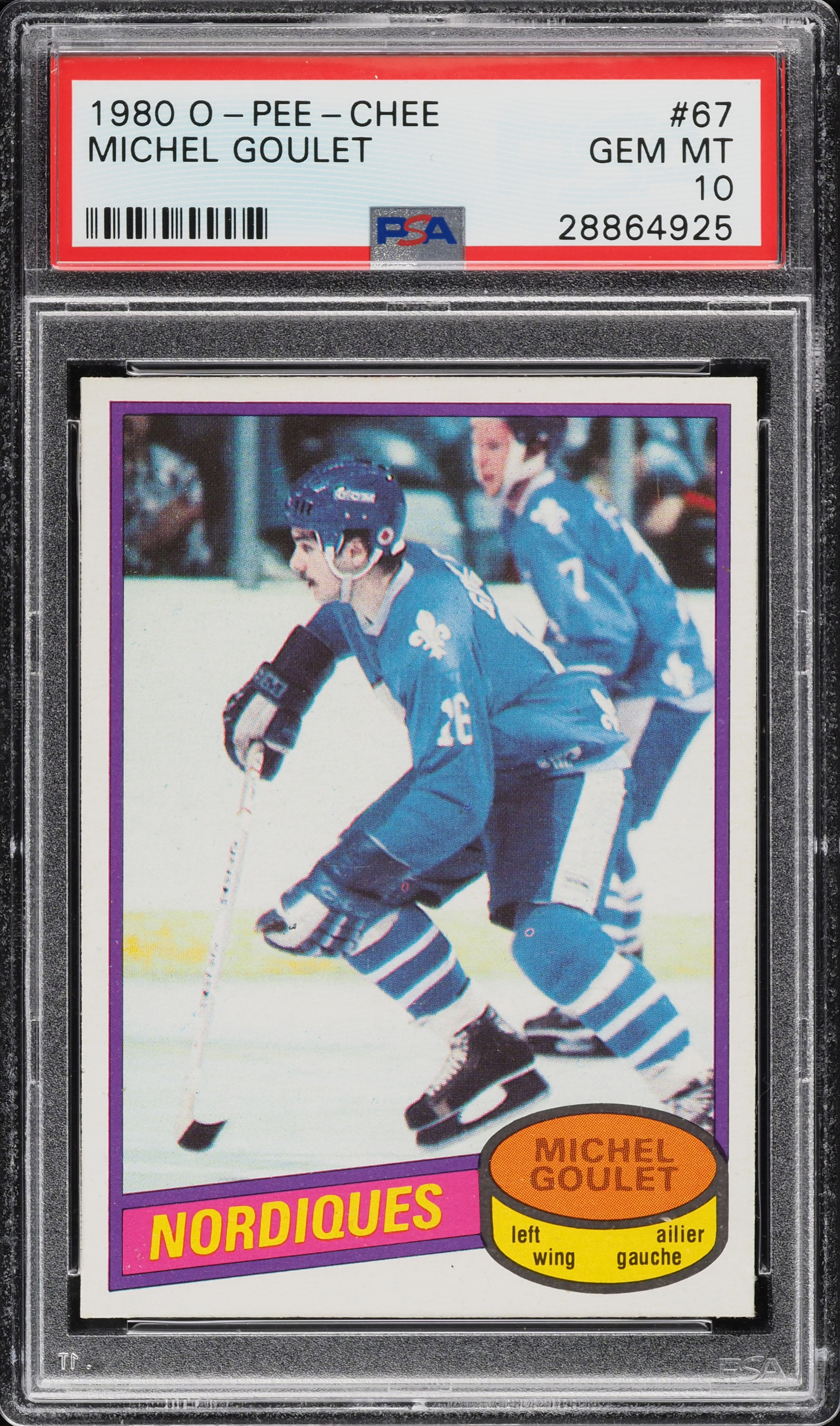 1980 O-Pee-Chee Hockey Michel Goulet ROOKIE #67 PSA 10 GEM MINT