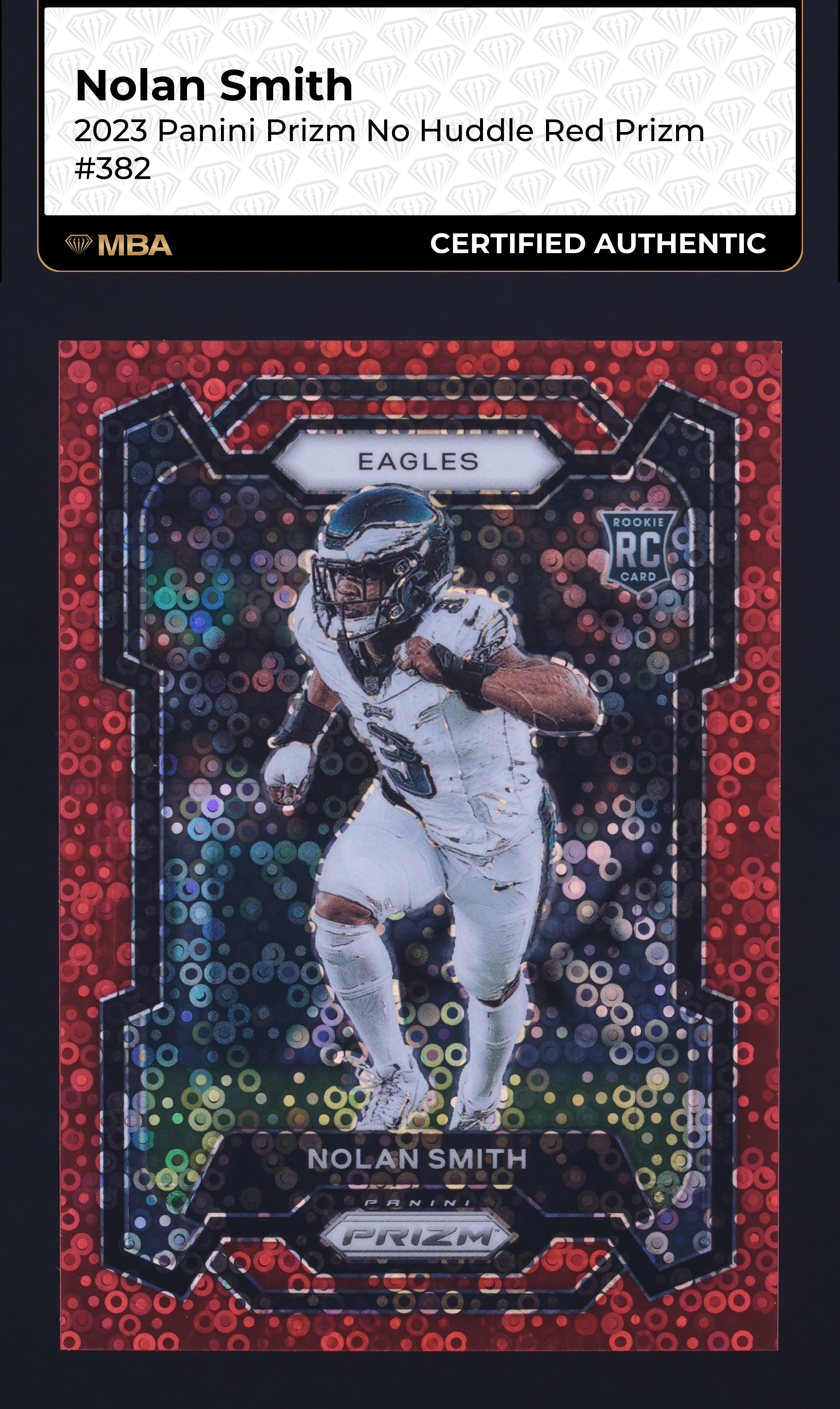 2023 Panini Prizm No Huddle Red Nolan Smith ROOKIE /70 #382 MBA AUTH