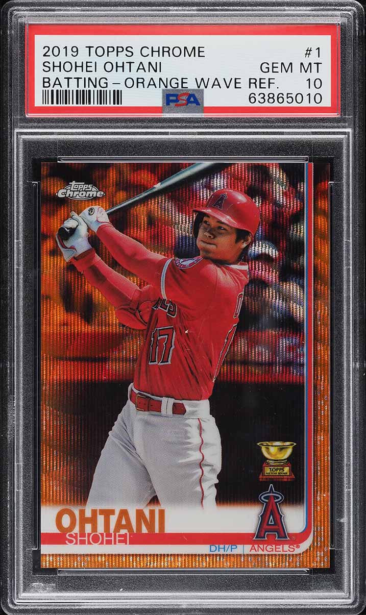 2019 Topps Chrome Orange Wave Refractor Shohei Ohtani 1/25 #1 PSA 10 GEM MINT