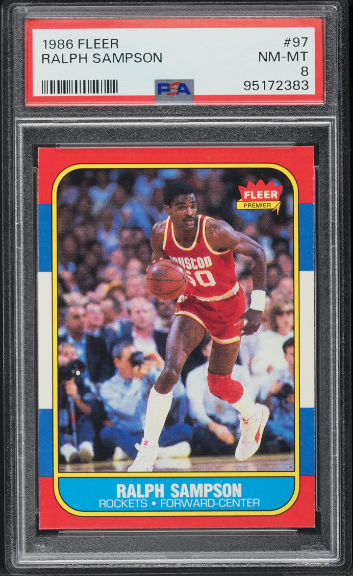1986 Fleer Basketball Ralph Sampson ROOKIE #97 PSA 8 NM-MT
