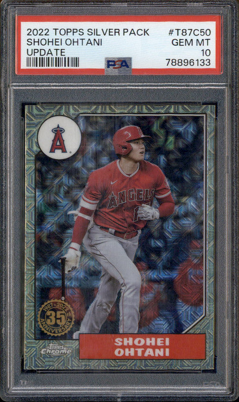 2022 Topps Silver Pack 1987 Chrome Promo Update #T87C50 Shohei Ohtani PSA 10