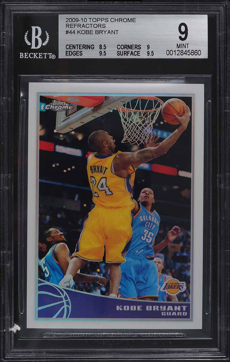 2009 Topps Chrome Refractor Kobe Bryant w/ Kevin Durant /500 #44 BGS 9 MINT