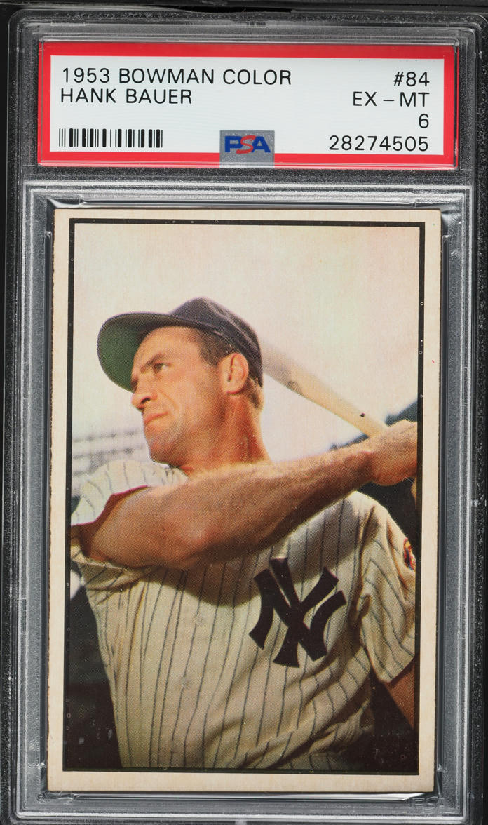 1953 Bowman Color Hank Bauer #84 PSA 6 EXMT