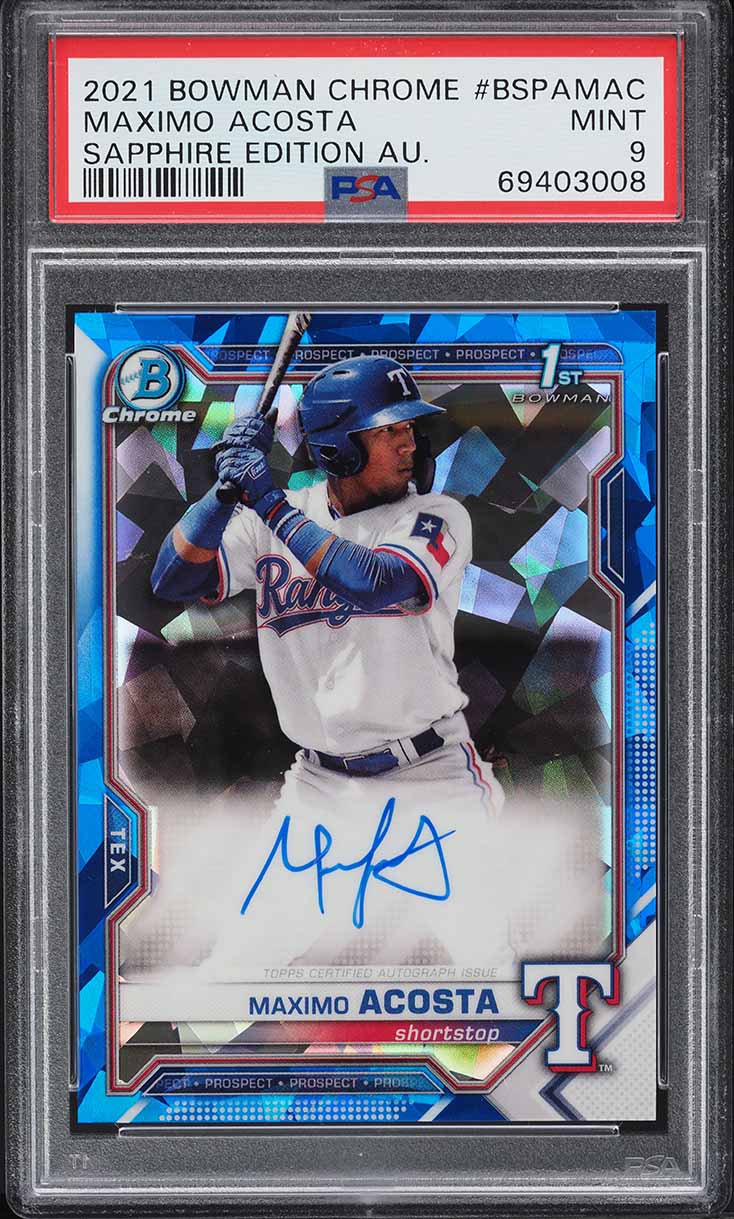 Maximo Acosta #BSPA-MAC 2021 Bowman Sapphire Edition Baseball Autographs