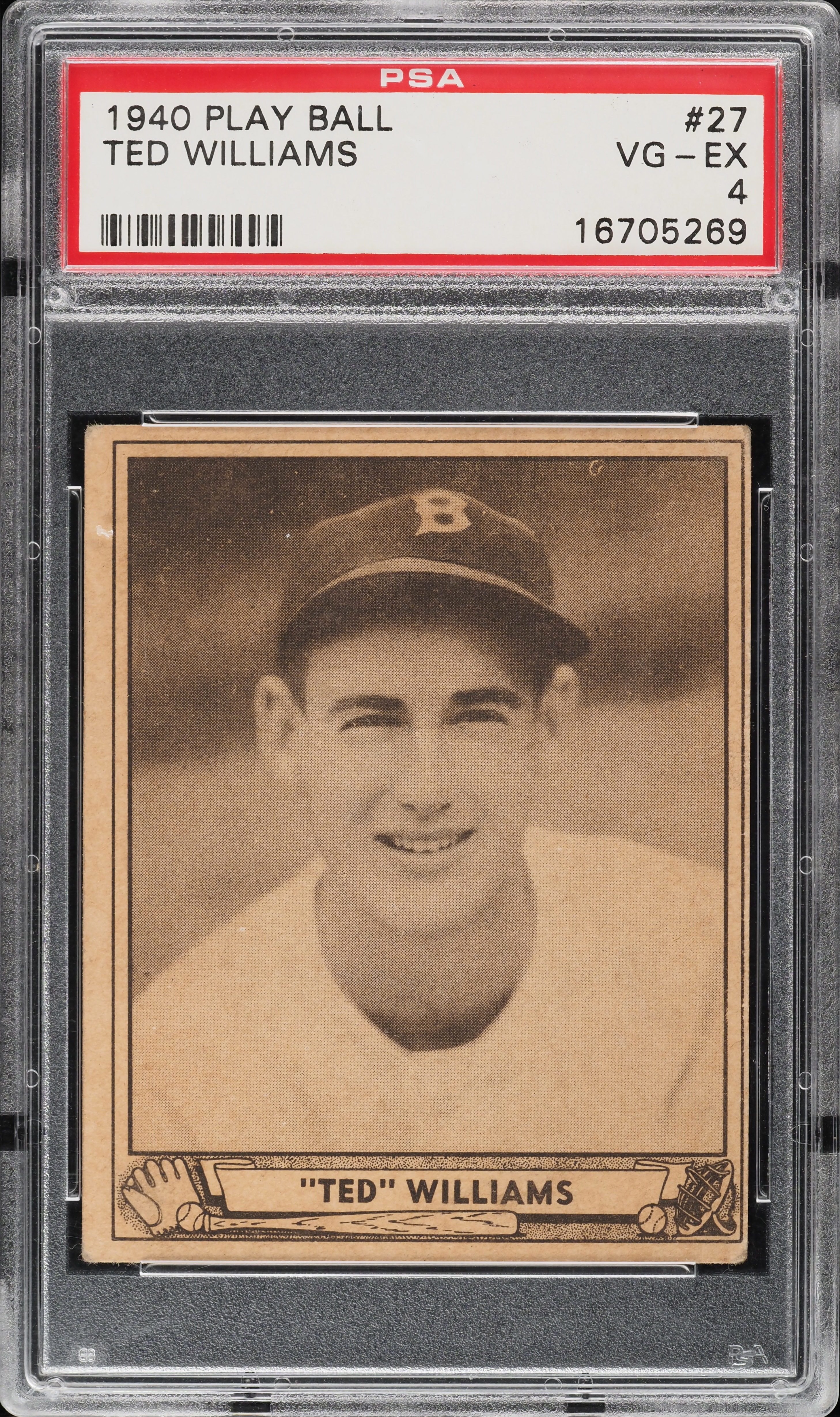 1940 Play Ball Ted Williams #27 PSA 4 VGEX