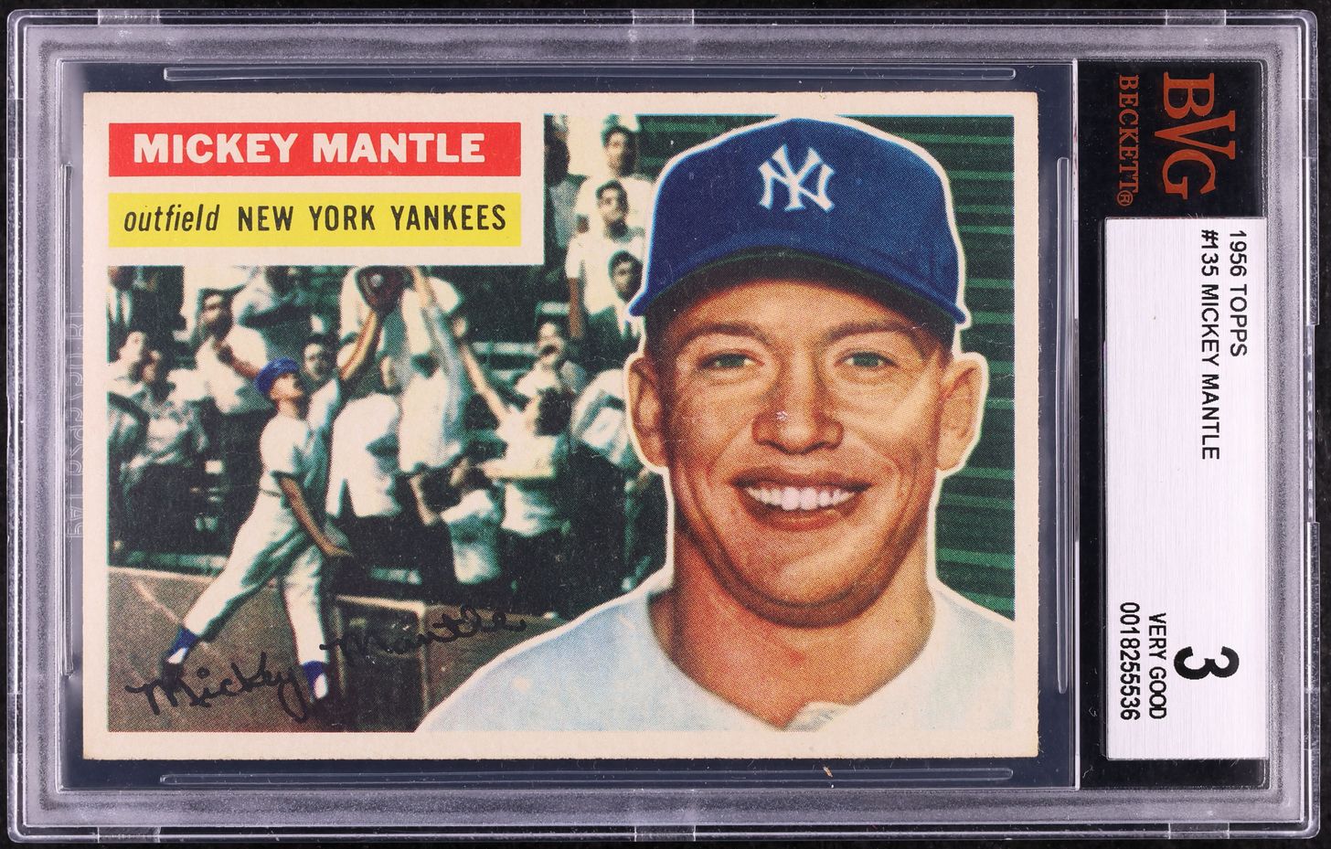 1956 Topps Mickey Mantle #135 BVG 3 VG