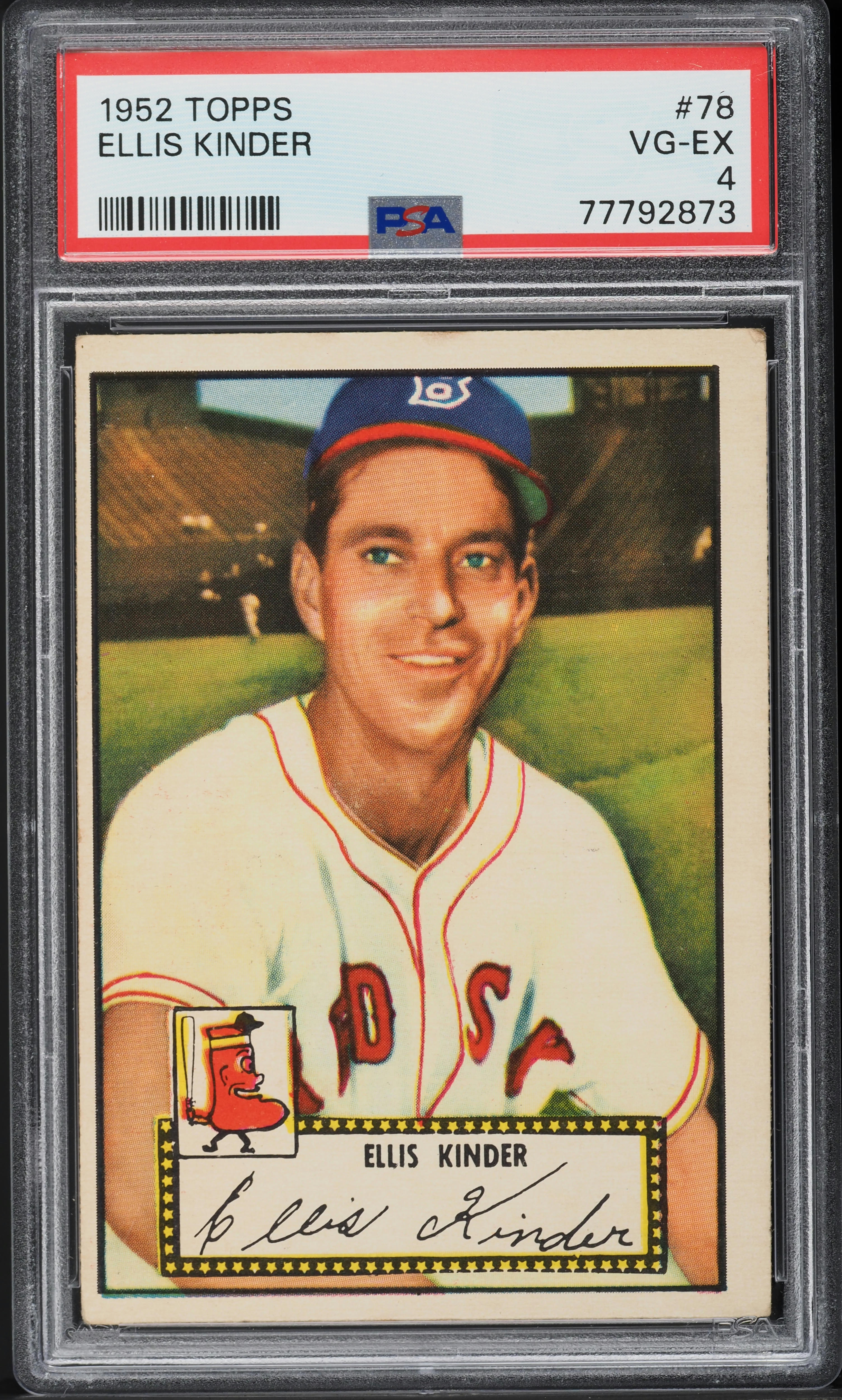 1952 Topps Ellis Kinder #78 PSA 4 VGEX