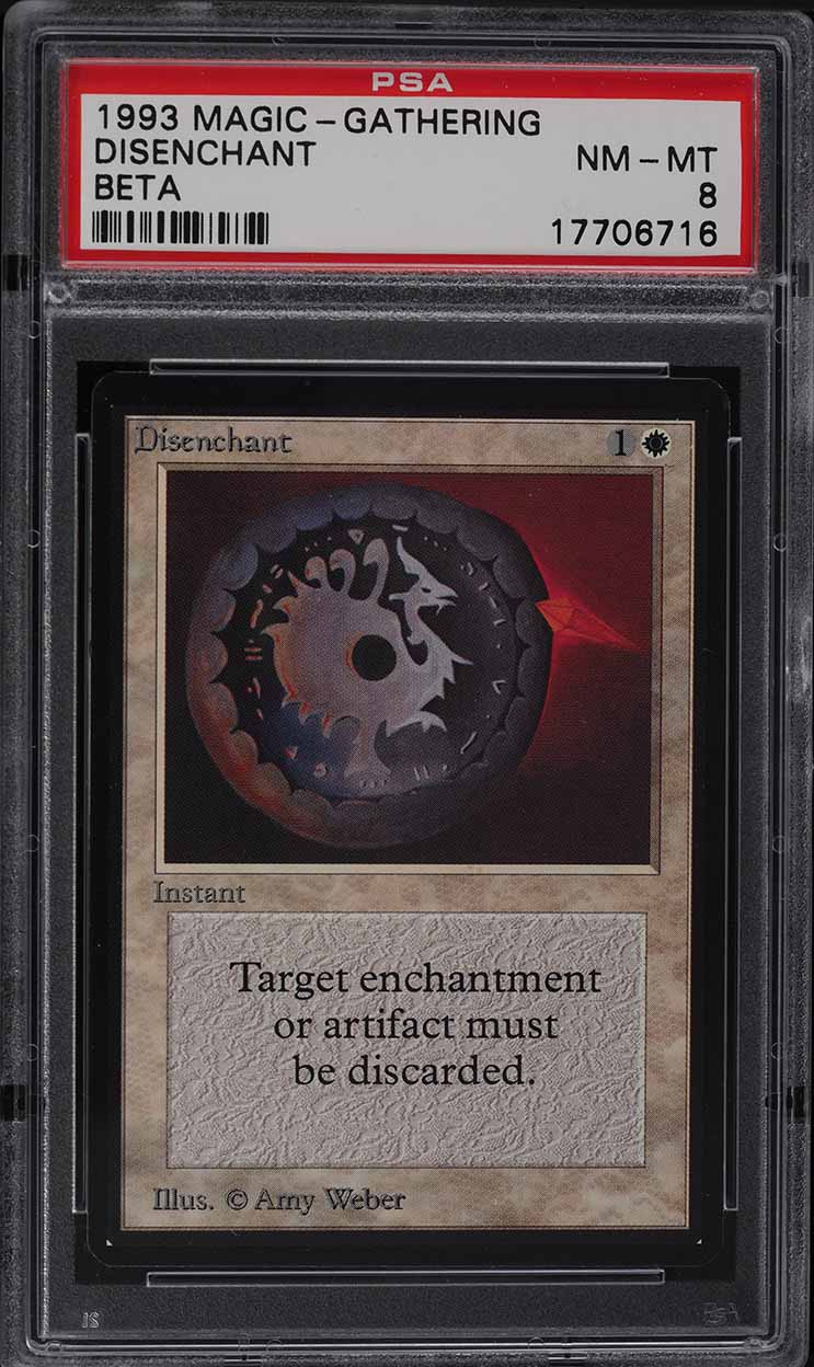 1993 Magic The Gathering MTG Beta Disenchant PSA 8 NM-MT