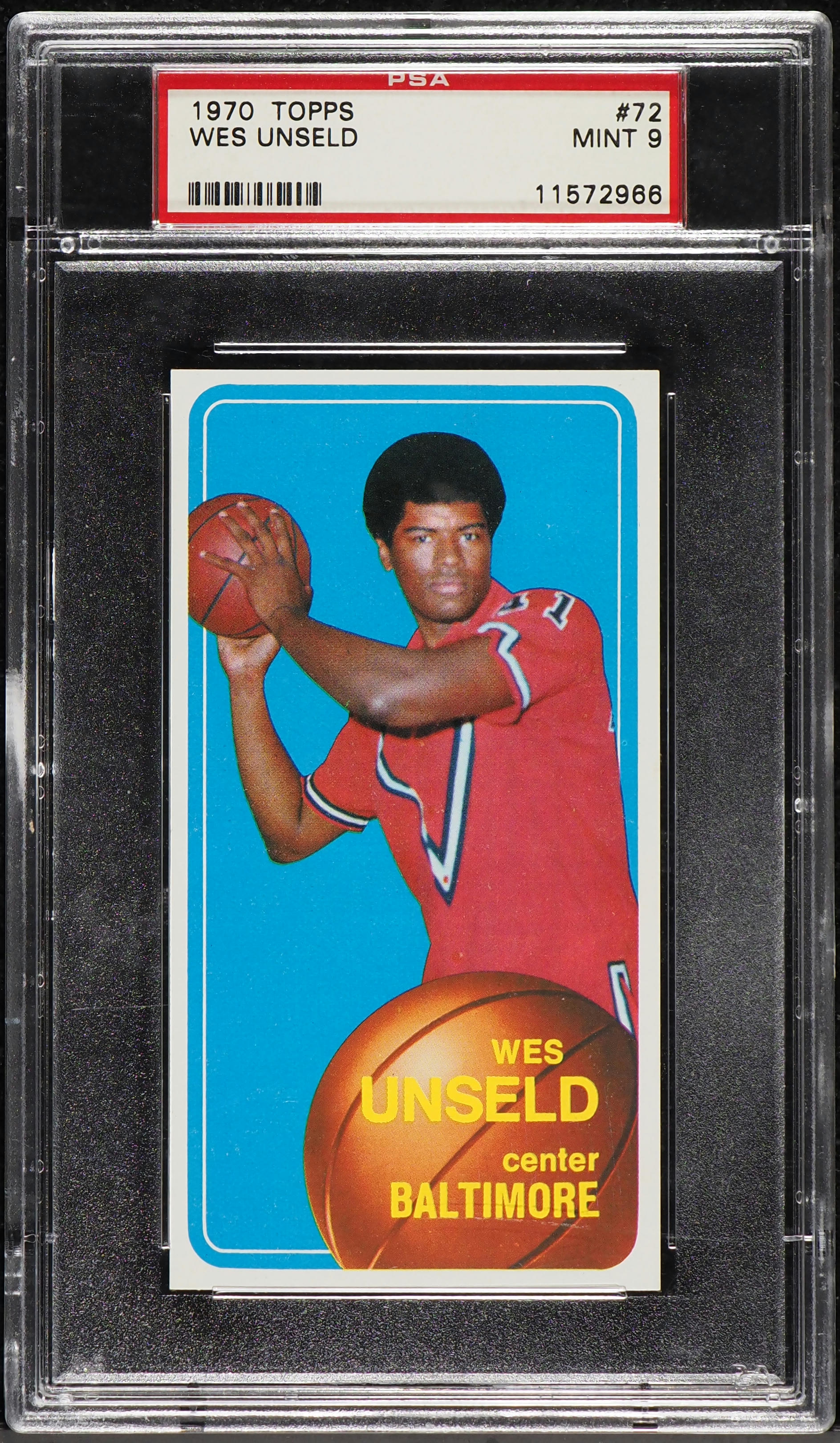 1970 Topps Basketball Wes Unseld #72 PSA 9 MINT