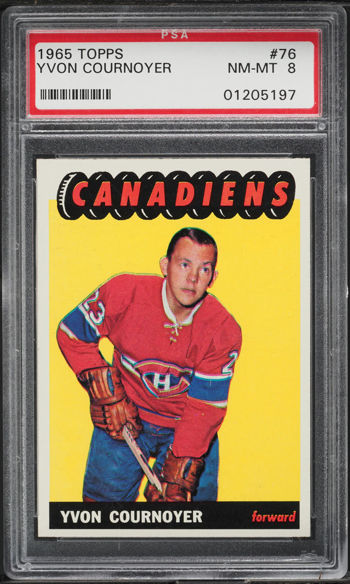 1965 Topps Hockey Yvon Cournoyer ROOKIE #76 PSA 8 NM-MT